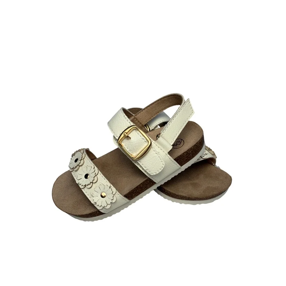 White Mountain Kids Gabriela White Floral Footbed Sandals Size 9M